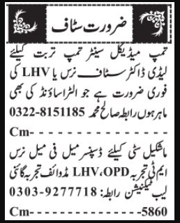Hospital Clinic Medical Jobs In Quetta 2024